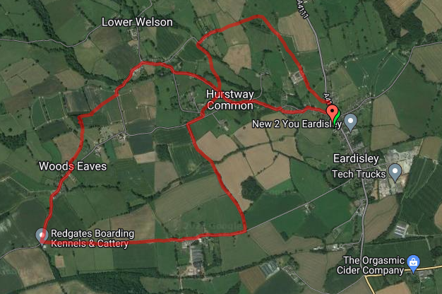 Map of Eardisley Great Oak circular walk