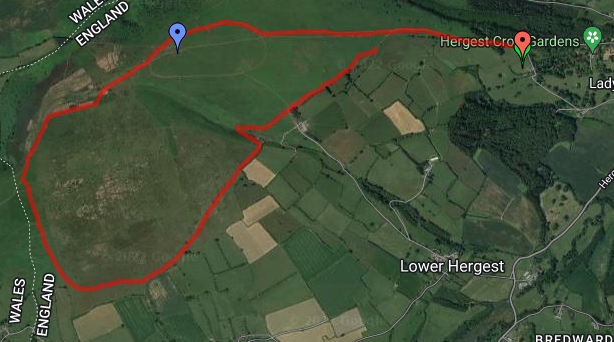 Map of Hergest circular walk off the beaten track #2
